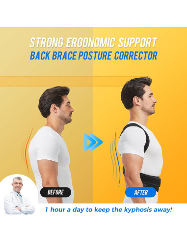 Corrector de Postura ZSZBACE Ajustable para Espalda - Alivio Dolor