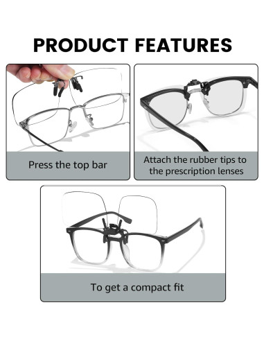 Gafas Clip-On Bloqueadoras de Luz Azul VIEWBETTER 3 Pcs
