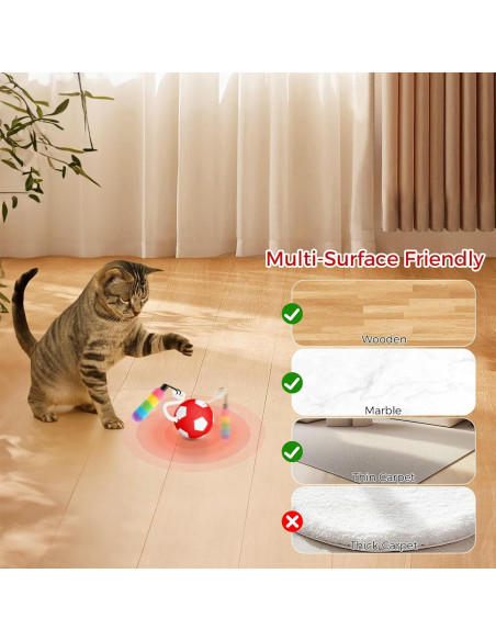 Juguete Interactivo para Gatos VIWIK Rojo, Bola Automática 6.9cm Juguete Interactivo para Gatos VIWIK Rojo, Bola Automática 6.9cm
