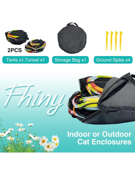 Parque de Juego para Gatos Fhiny 2-en-1 con Túnel 120x45 cm Parque de Juego para Gatos Fhiny 2-en-1 con Túnel 120x45 cm