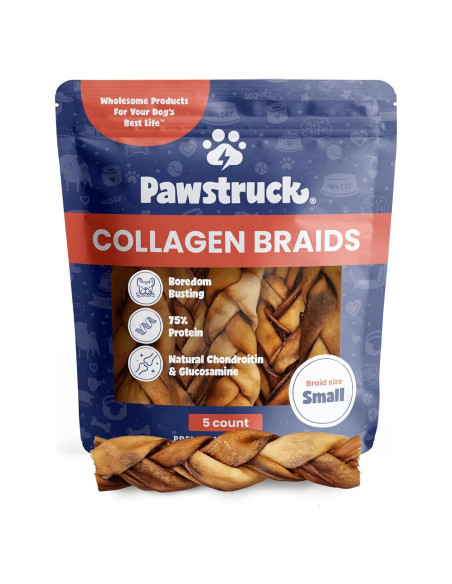 Trenzas de Colágeno de Res Pawstruck - 5 Unidades 12.7-17.8 cm Trenzas de Colágeno de Res Pawstruck - 5 Unidades 12.7-17.8 cm
