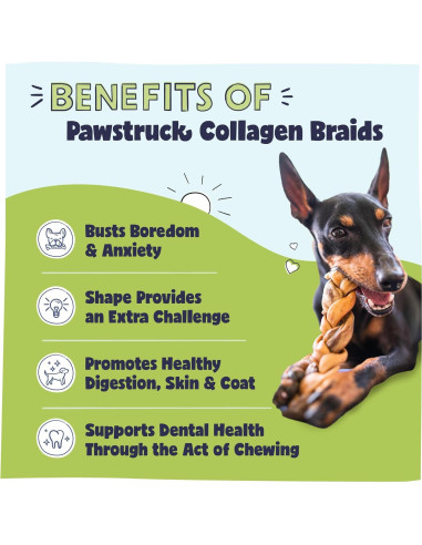 Trenzas de Colágeno de Res Pawstruck - 5 Unidades 12.7-17.8 cm