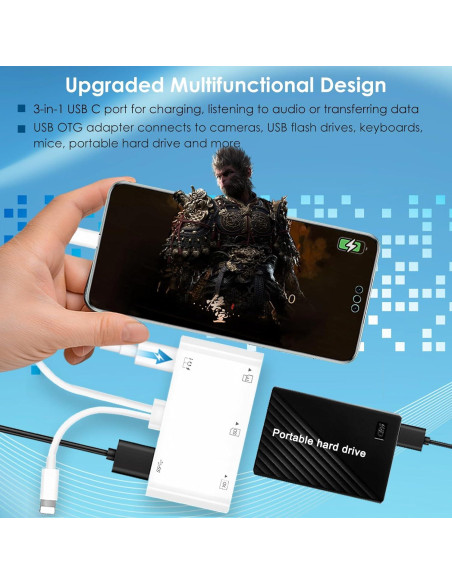 Lector de Tarjetas 9-en-1 Ceotsak USB-C Lightning para iPhone Lector de Tarjetas 9-en-1 Ceotsak USB-C Lightning para iPhone