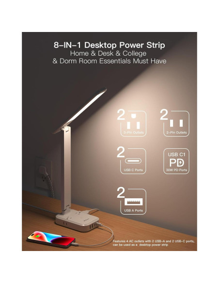 Regleta de Enchufes con Lámpara LED MIFASOPOWER 30W 4 USB Regleta de Enchufes con Lámpara LED MIFASOPOWER 30W 4 USB