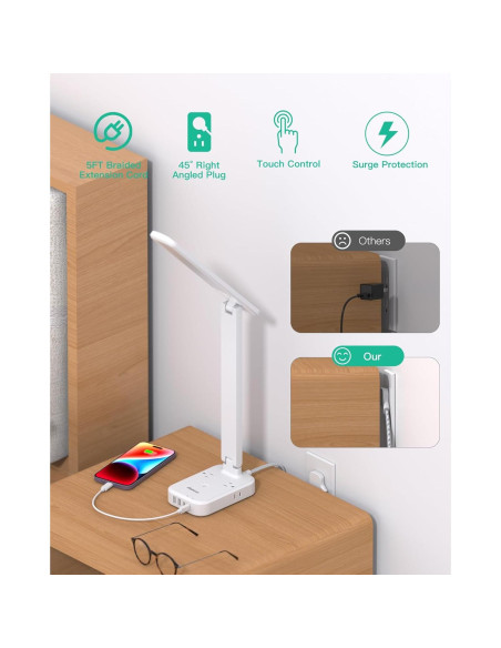 Regleta de Enchufes con Lámpara LED MIFASOPOWER 30W 4 USB Regleta de Enchufes con Lámpara LED MIFASOPOWER 30W 4 USB