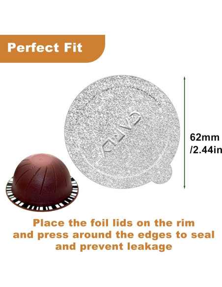Sellos de Aluminio Reutilizables Cafly 62mm 120 Pcs para Nespresso Sellos de Aluminio Reutilizables Cafly 62mm 120 Pcs para Nespresso