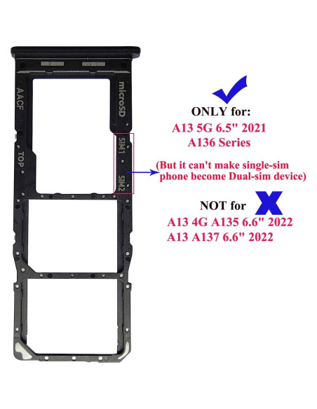 Bandeja de Tarjeta Dual SIM Ubrokeifixit para Galaxy A13 5G Bandeja de Tarjeta Dual SIM Ubrokeifixit para Galaxy A13 5G