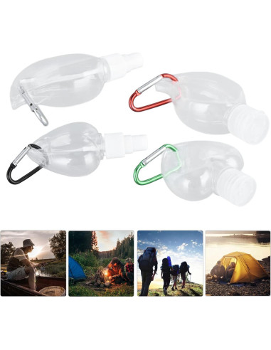 Botellas de Viaje Tiiyee 74ml con Llavero - Paquete de 4