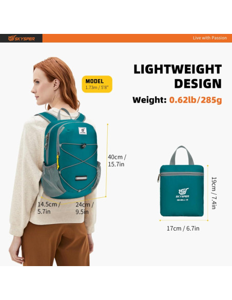 Mochila de Senderismo Plegable SKYSPER 12L Ligera Unisex Mochila de Senderismo Plegable SKYSPER 12L Ligera Unisex