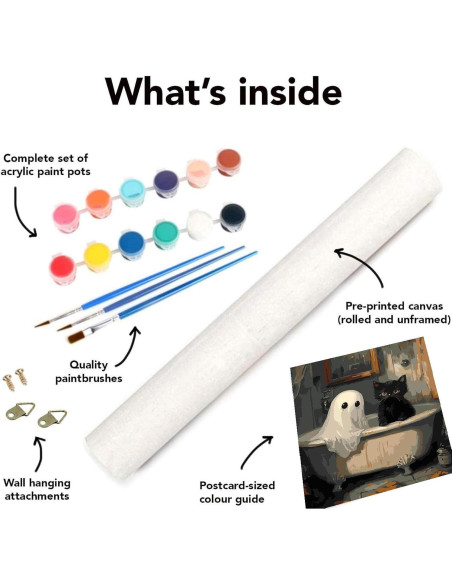 Kit de Pintura por Números Clendo Gato Fantasma 40x50 cm Kit de Pintura por Números Clendo Gato Fantasma 40x50 cm