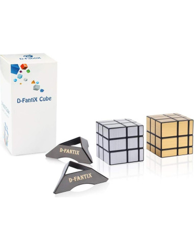Cubo Espejo 3x3 D-FantiX Shengshou - 2 Paquete Dorado/Plateado