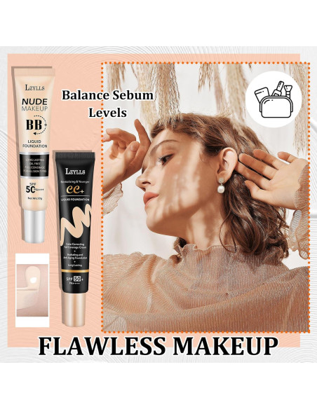 Set de Maquillaje LZYLLS: Base Líquida, Crema BB y CC Set de Maquillaje LZYLLS: Base Líquida, Crema BB y CC