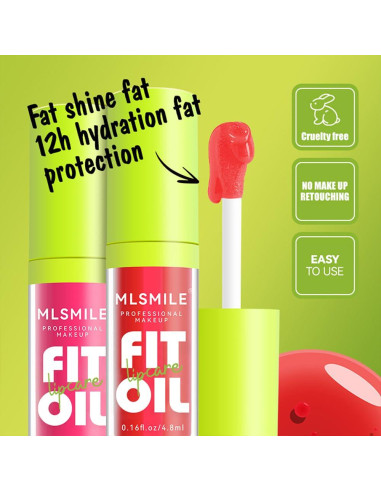 Aceite de Labios Hidratante MLS9 Set A - 4 Colores Brillantes