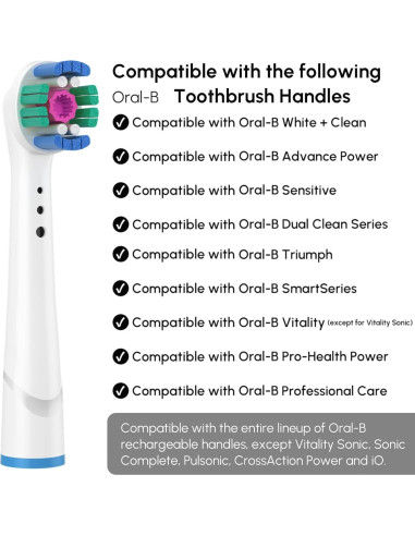 Cabezas de cepillo de repuesto SLOWLEIF para OralB - 8 unidades