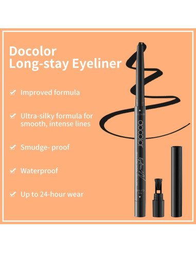 Lápiz de Gel para Ojos Docolor Negro Ultra-Pigmentado 9.92g