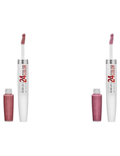 Pintalabios Líquido Maybelline Super Stay 24 2-Pasos Castaño y Púrpura