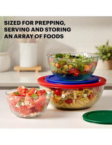 Juego de Cuencos de Mezcla de Vidrio Pyrex 6 Piezas 1.23-4.26L