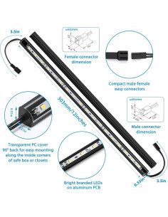 Kit de Iluminación LED Litever 30 cm Activado por Puerta 6 Piezas 2