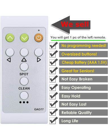 Control Remoto Reemplazo iRobot Roomba 500/600/700/800