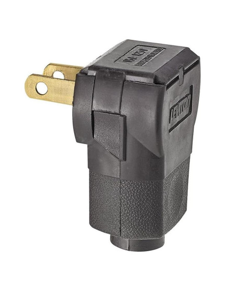 Enchufe de Ángulo Leviton 15A 125V 2-Polo Marrón Enchufe de Ángulo Leviton 15A 125V 2-Polo Marrón