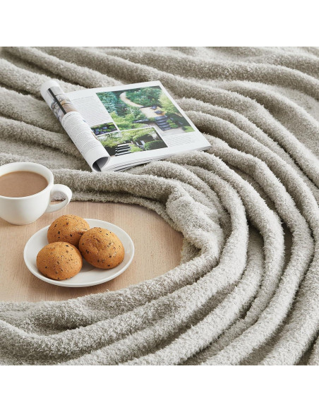 Manta de Tejer CYMULA Gris Claro 127x152 cm Microfibra Suave Manta de Tejer CYMULA Gris Claro 127x152 cm Microfibra Suave