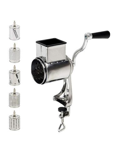 Rallador de Queso Manual LOYALHEARTDY con 5 Cuchillas de Acero Inoxidable