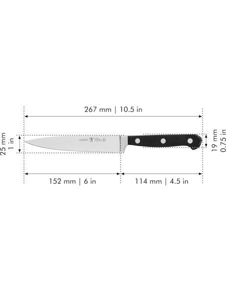 Cuchillo Utilitario HENCKELS 15 cm Acero Inoxidable Negro Cuchillo Utilitario HENCKELS 15 cm Acero Inoxidable Negro