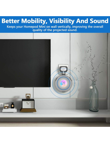 Soporte de Montaje en Pared CUHIOY para HomePod Mini Negro Soporte de Montaje en Pared CUHIOY para HomePod Mini Negro
