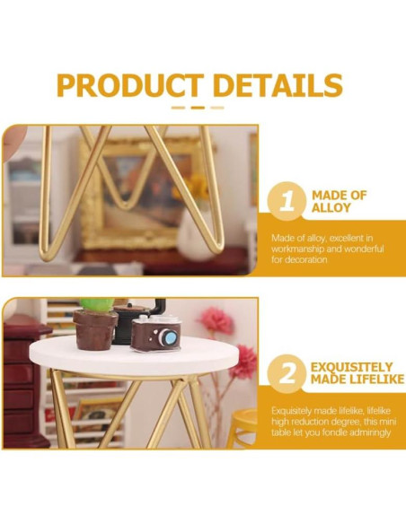 Mueble Miniatura Mesa Redonda de Madera 2pcs 8x8x7.4cm Toddmomy Mueble Miniatura Mesa Redonda de Madera 2pcs 8x8x7.4cm Toddmomy