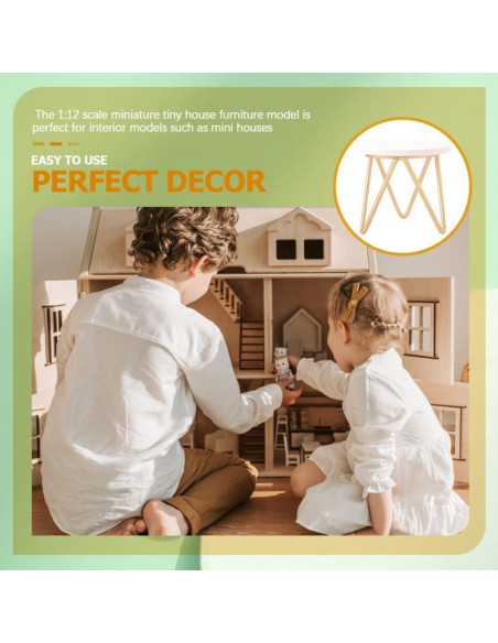 Mueble Miniatura Mesa Redonda de Madera 2pcs 8x8x7.4cm Toddmomy Mueble Miniatura Mesa Redonda de Madera 2pcs 8x8x7.4cm Toddmomy