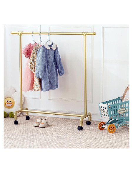 Perchero Infantil Dorado Homeyeeng con Ruedas y Almacenamiento Perchero Infantil Dorado Homeyeeng con Ruedas y Almacenamiento