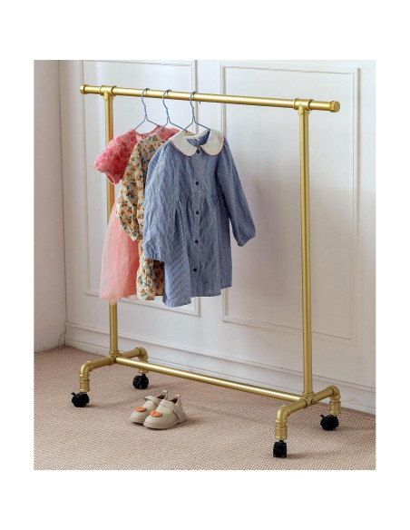 Perchero Infantil Dorado Homeyeeng con Ruedas y Almacenamiento Perchero Infantil Dorado Homeyeeng con Ruedas y Almacenamiento