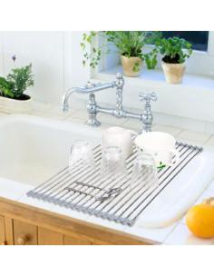 Escurridor Plegable Hhyn 45x35cm Acero Inoxidable Gris 2