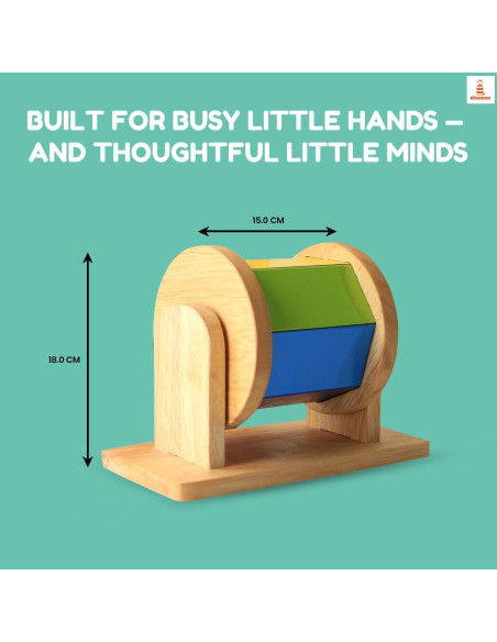 Juguete de tambor giratorio de madera Shumee 18x15 cm Montessori Juguete de tambor giratorio de madera Shumee 18x15 cm Montessori
