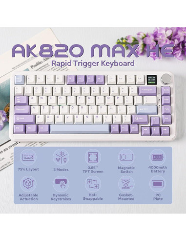 Teclado Gaming AJAZZ AK820 MAX HE Inalámbrico RGB 75%