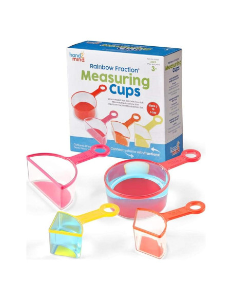 Set de 4 Tazas de Medir de Fracciones Arcoíris hand2mind Set de 4 Tazas de Medir de Fracciones Arcoíris hand2mind