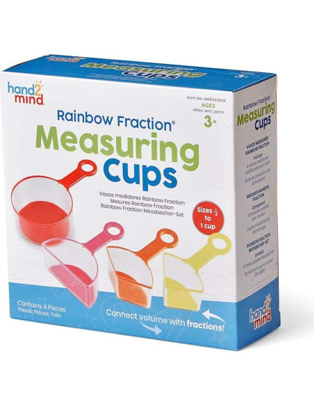 Set de 4 Tazas de Medir de Fracciones Arcoíris hand2mind Set de 4 Tazas de Medir de Fracciones Arcoíris hand2mind