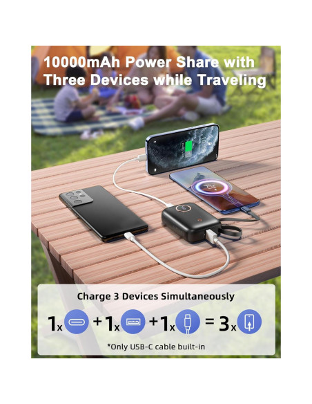 Banco de Poder 10,000mAh 22.5W USB-C Carga Rápida Negro Banco de Poder 10,000mAh 22.5W USB-C Carga Rápida Negro