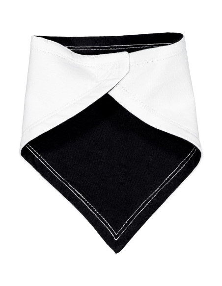 Babero Bandana para Bebé 100% Algodón Blanco y Negro Babero Bandana para Bebé 100% Algodón Blanco y Negro