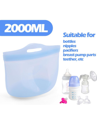 Bolsas de Vapor de Silicona Palksky 2L para Microondas Azul