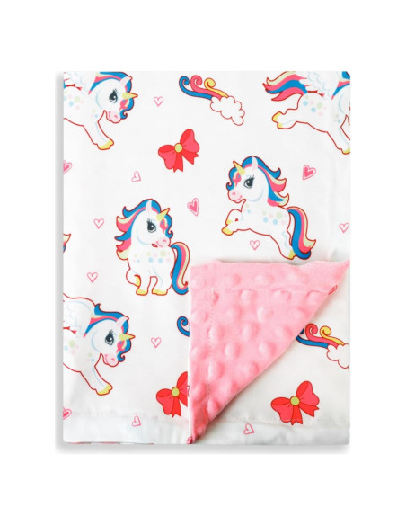 Manta de Bebé Niña FIGEPO Doble Capa Suave 76x102 cm Unicornio Manta de Bebé Niña FIGEPO Doble Capa Suave 76x102 cm Unicornio