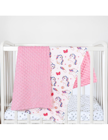 Manta de Bebé Niña FIGEPO Doble Capa Suave 76x102 cm Unicornio
