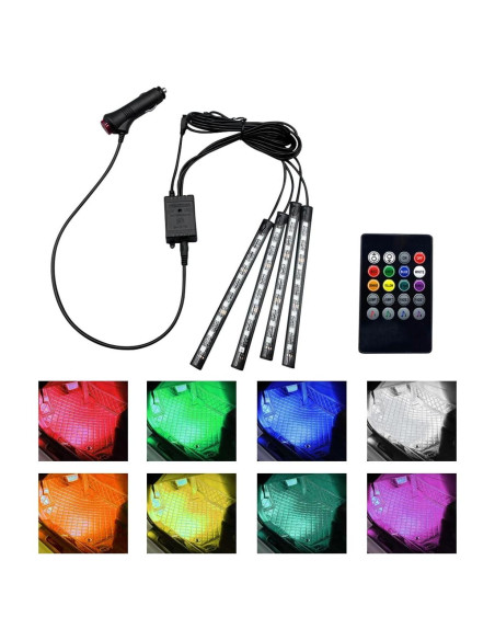 Tira de Luz LED Interior para Auto JOYCOURT 12V Multicolor Tira de Luz LED Interior para Auto JOYCOURT 12V Multicolor