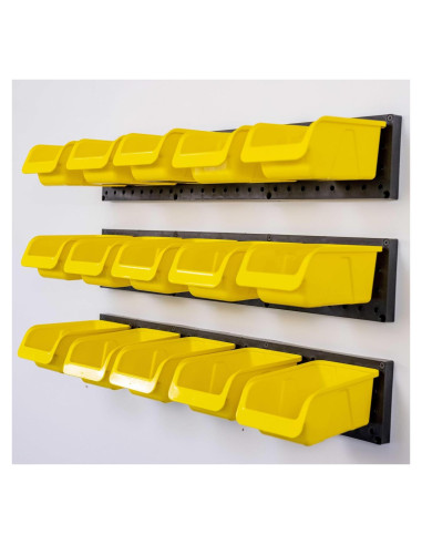Organizador de Pared WallPeg con 3 Rieles y 15 Contenedores