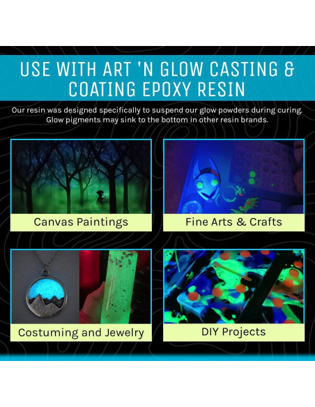 Polvo Fluorescente que Brilla en la Oscuridad Art 'N Glow - 120 Gramos - Ideal para Pintura y Manualidades Polvo Fluorescente que Brilla en la Oscuridad Art 'N Glow - 120 Gramos - Ideal para Pintura y Manualidades