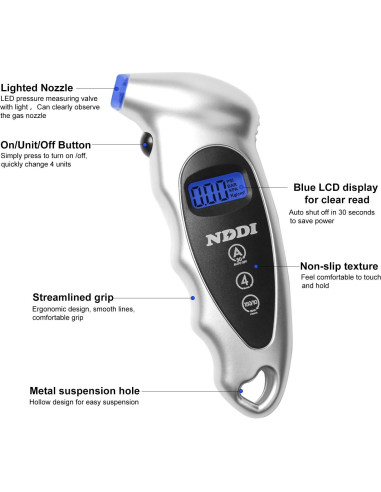 Medidor Digital de Presión de Neumáticos YUYAO GL-0801A LCD