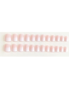 Uñas Postizas Cortas Acrílicas DANMANR 24PCS Degradado Rosa 2
