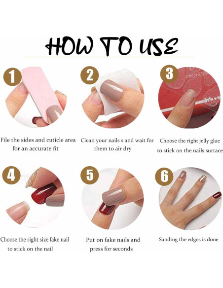 Uñas Postizas Cortas Acrílicas DANMANR 24PCS Degradado Rosa Uñas Postizas Cortas Acrílicas DANMANR 24PCS Degradado Rosa