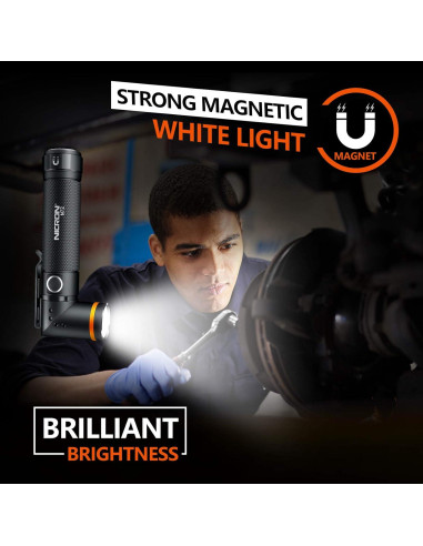 Linterna Táctica NICRON N72 800 Lúmenes LED IPX4 90 Grados