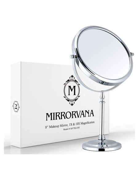 Espejo de Maquillaje Doble Lado 10X y 1X Mirrorvana 38x20cm Espejo de Maquillaje Doble Lado 10X y 1X Mirrorvana 38x20cm